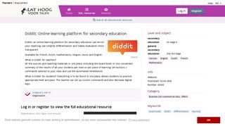 Diddit: Online learning platform for secondary education - Website ...