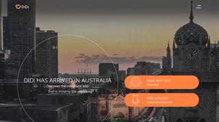 DiDi Australia Homepage - Rideshare - More than a journey