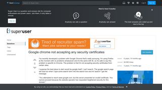 Google chrome not accepting any security certificates - Super User