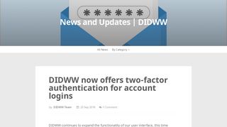 DIDWW now offers two-factor authentication for account logins