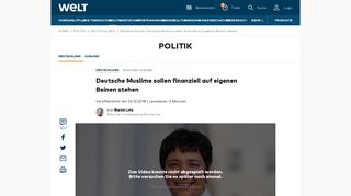 Moschee-Steuer: Deutsche Muslime sollen finanziell auf ... - Die Welt