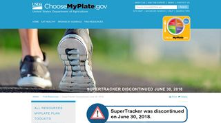SuperTracker Discontinued June 30, 2018 | Choose MyPlate