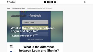 What is the difference between Login and Sign In? - Trytoobest.com