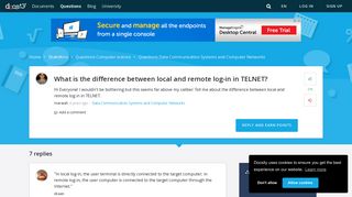 What is the difference between local and remote log-in in TELNET ...