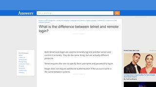 What is the difference between telnet and remote login - Answers