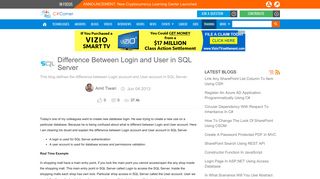 Difference Between Login and User in SQL Server - C# Corner