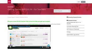 Getting Started with DIG IN - For Teachers – Group Support