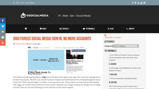 Digg forces Social Media Sign In, no more accounts - G Social Media