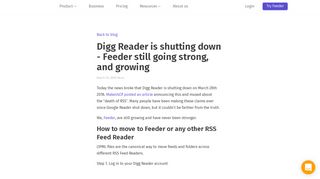 Digg Reader is shutting dow... | feeder.co - RSS Feed Reader