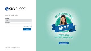 SkySlope - Customer Secure Login Page