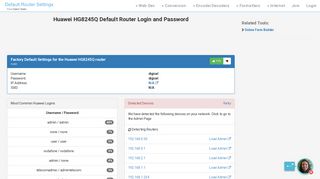 Huawei HG8245Q Default Router Login and Password - Clean CSS