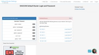 DIGICOM Default Router Login and Password - Clean CSS