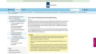 User name and password (entrepreneurs) - Belastingdienst