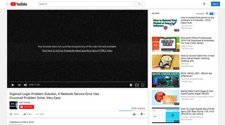 Digimail Login Problem Solution, A Network Service Error ... - YouTube