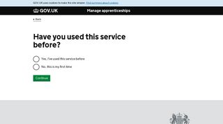 Have you used this service before? - Manage apprentices