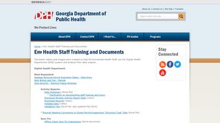 Env Health Staff Training and Documents | Georgia Department of ...