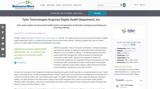 Tyler Technologies Acquires Digital Health Department, Inc ...