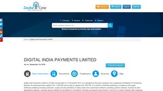 DIGITAL INDIA PAYMENTS LIMITED - Company, directors and contact ...
