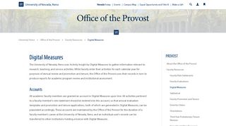 Digital Measures | Office of the Provost | University of Nevada, Reno