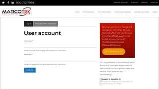 User account | Marcotek Digital Office Solutions