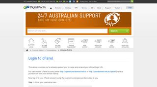 Digital Pacific Pty Ltd - Login to cPanel