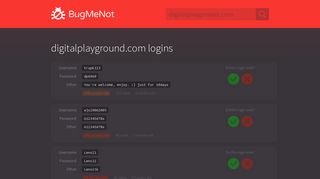 digitalplayground.com passwords - BugMeNot