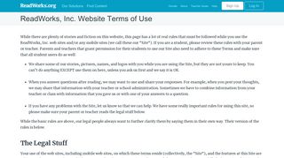 ReadWorks, Inc. Website Terms of Use