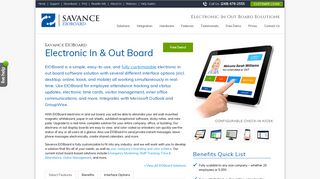 Electronic In/Out Board | Savance EIOBoard