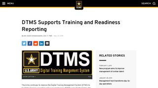 DTMS Supports Training and Readiness Reporting | Article - Army.mil