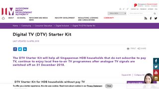 Digital TV (DTV) Starter Kit - Infocomm Media Development Authority
