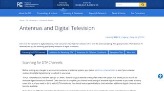 Antennas and Digital Television | Federal Communications Commission