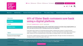65% of Ulster Bank customers now bank using a digital platform