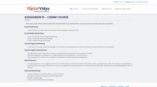 Assignments - CDMM Course - Digital Vidya