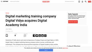 Digital marketing training company Digital Vidya acquires Digital ...