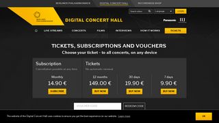 Digital Concert Hall: Tickets
