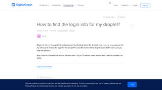 How to find the login info for my droplet? | DigitalOcean