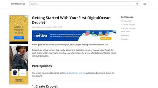 Getting Started With Your First DigitalOcean Droplet | DevAnswers.co
