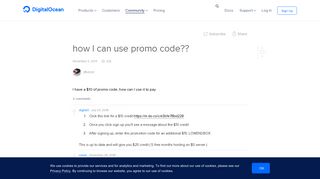 how I can use promo code?? | DigitalOcean
