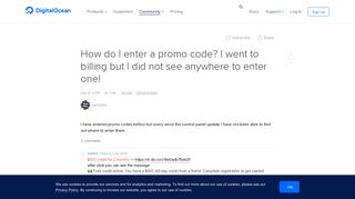 How do I enter a promo code? I went to billing but I did not see ...