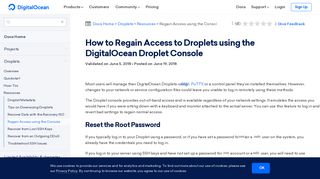 How to Connect to your Droplet with the DigitalOcean Droplet Console ...