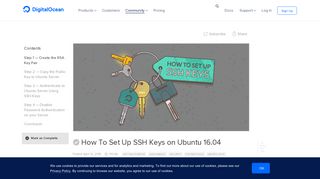How To Set Up SSH Keys on Ubuntu 16.04 | DigitalOcean