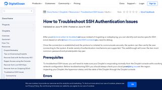 How to Troubleshoot SSH Authentication Issues :: DigitalOcean ...