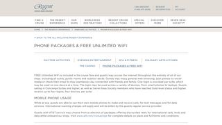 Phone Packages & Free Unlimited Wifi | Regent Seven Seas Cruises
