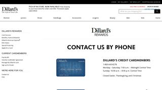 Dillard's Credit Card Hours