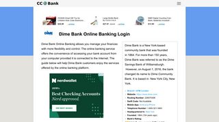 Dime Bank Online Banking Login - CC Bank