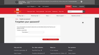 Forgotten your password? | Royal Mail Group Ltd
