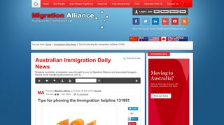 Tips for phoning the Immigration helpline 131881 - Immigration Daily ...