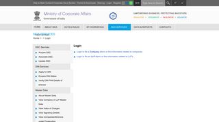 Ministry Of Corporate Affairs - Login