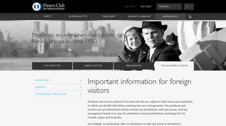 Visitors outside of Finland - – Diners Club