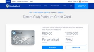 Diners Club Platinum Credit Card | Standard Bank